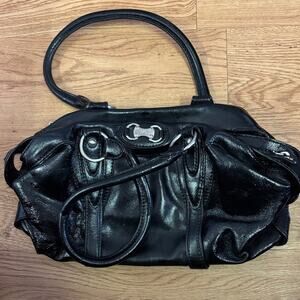 Michael Kors Shiny Black Leather Shoulder Bag
